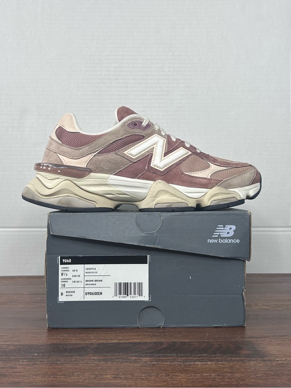 New Balance 9060 Sparrow Flat Taupe Vintage Rose M8.5/W10